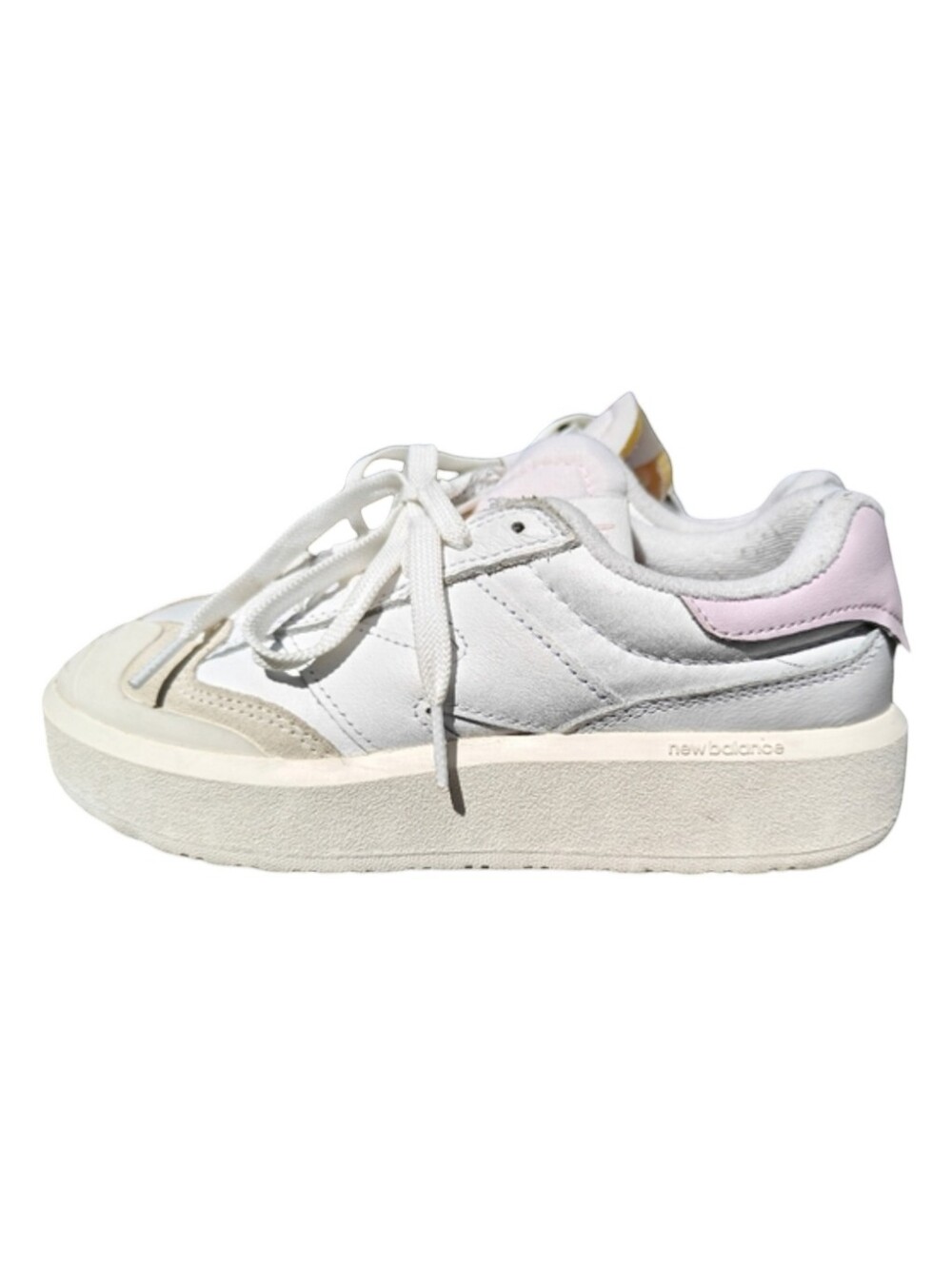 New Balance Women's Whisper White & Pale Pink Platform Sneaker